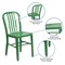 Merrick Lane Santorini 18 Inch Galvanized Steel Indoor/Outdoor Dining Chair with Slatted Back And Powder Coated Finish